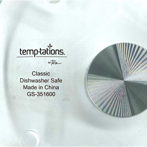 Temptations Lazy Susan Beautiful Rooster Chicken Glass Red & White holiday gift - Picture 3 of 3